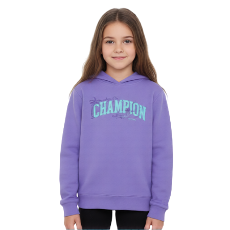 Champion Girls Hooded  Sweatshirt  graphic logo "purple"
