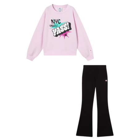 Champion Girls' Tracksuits Fleece Sweatsuit with Graphic "Pink"