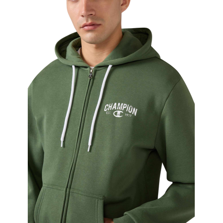 Champion Graphic Logo Est. "C" 1919 Full Zip Hooded Sweatshirt "Military Green"