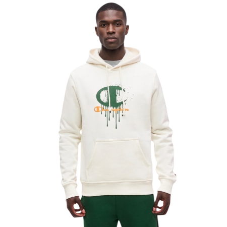 Champion Icons C Big Graffiti Scrip Logo Fleece Hoodie "Light Cream"