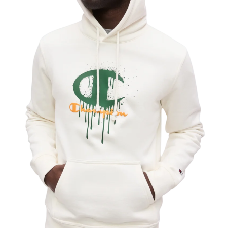 Champion Icons C Big Graffiti Scrip Logo Fleece Hoodie "Light Cream"