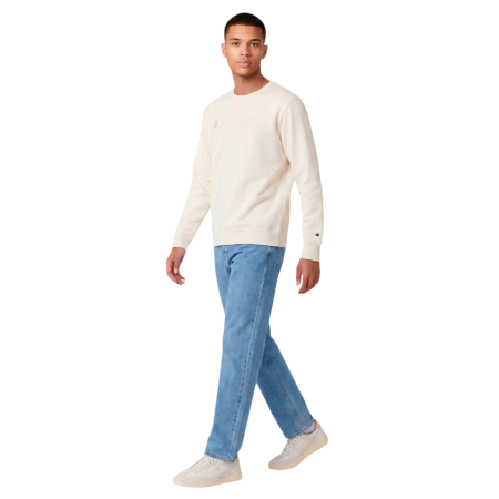 Champion Icons Men’s Lightweight Crewneck Sweatshirt with Tonal Logo "Cream"