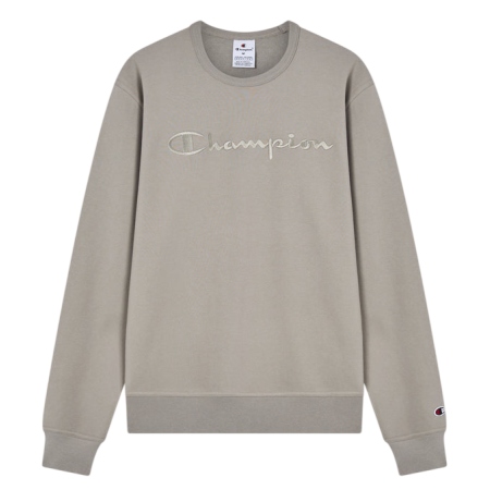 Champion Icons Men’s Lightweight Crewneck Sweatshirt with Tonal Logo "Warm Grey"