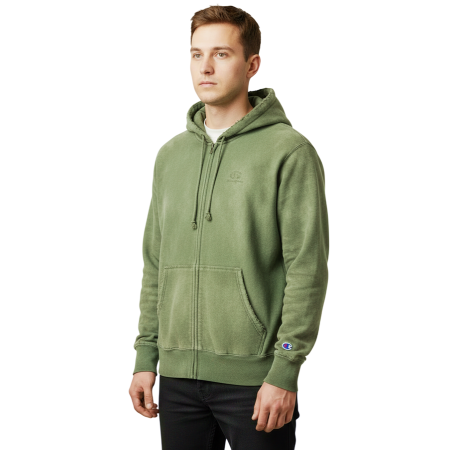 Champion Icons Men's Washed Lightweight Full-Zip Hoodie "Green"