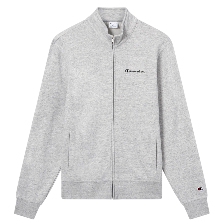 Champion Icons Small Embroidered Logo Hoodie Fleece Full-Zip "Medium Gray"