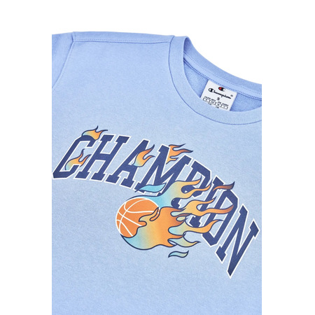 Champion Kids Basketball Flame Logo Crewneck Sweatshirt "Light blue"