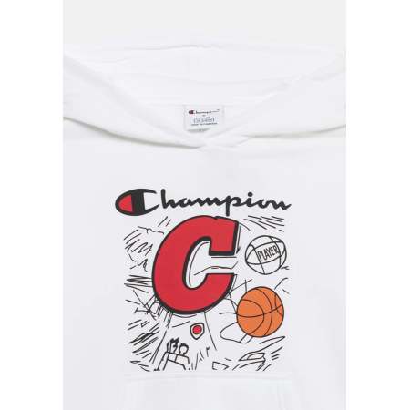 Champion Kids Basketball Maxi Graphic Logo Hoodie "White"