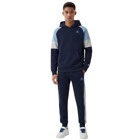 Champion Kids Colour Block Embroidery Logo Pullover Hoodie "Navy-Blue"