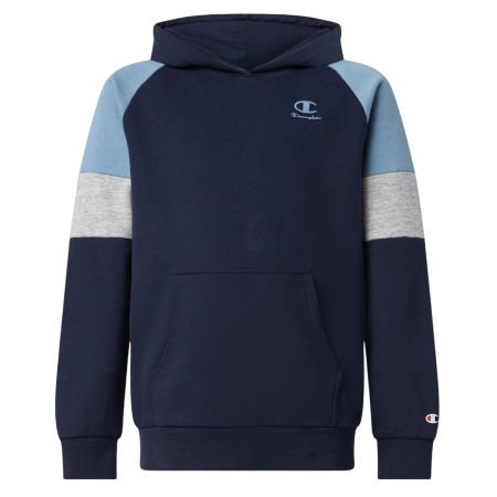 Champion Kids Colour Block Embroidery Logo Pullover Hoodie "Navy-Blue"