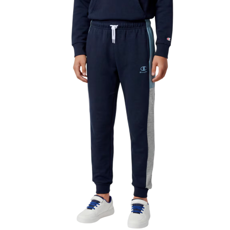 Champion Kids Colour Block Embroidery Logo Rib Cuff Pants "Navy-Blue"