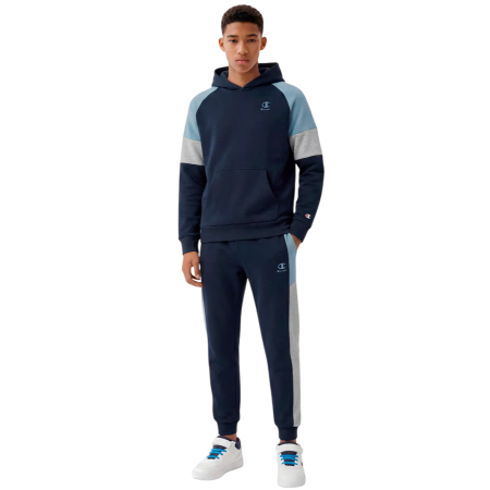 Champion Kids Colour Block Embroidery Logo Rib Cuff Pants "Navy-Blue"