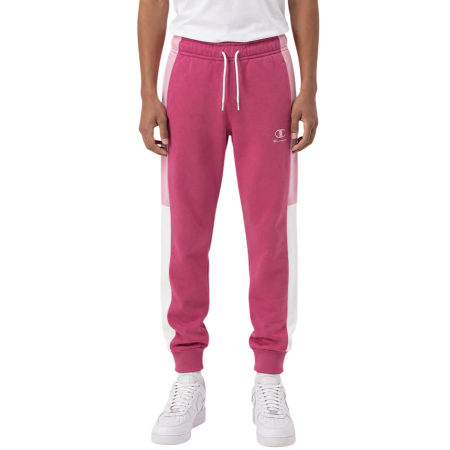 Champion Kids Colour Block Embroidery Logo Rib Cuff Pants "Silken Raspberry-Pink"