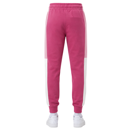 Champion Kids Colour Block Embroidery Logo Rib Cuff Pants "Silken Raspberry-Pink"