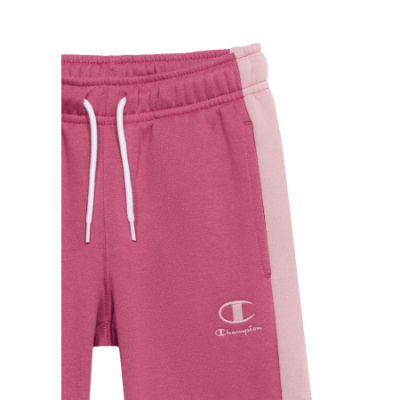 Champion Kids Colour Block Embroidery Logo Rib Cuff Pants "Silken Raspberry-Pink"