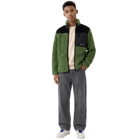 Champion Kids Full Zip Polar Teddy Jacket "Military Green-Black"