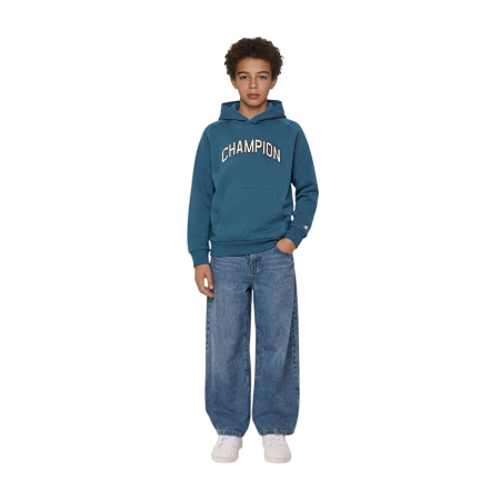 Champion Kids Graphic Logo Main Street Fleece Hooded "Dark Ocean Blue"
