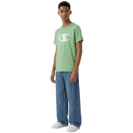 Champion Kids Graphic Logo Powerblend T-Shirt "Light Olive Green"