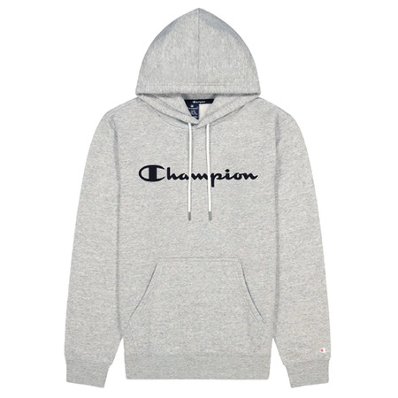 Champion Legacy Script Logo Baumwolle Terry Hoodie "Light Grey"