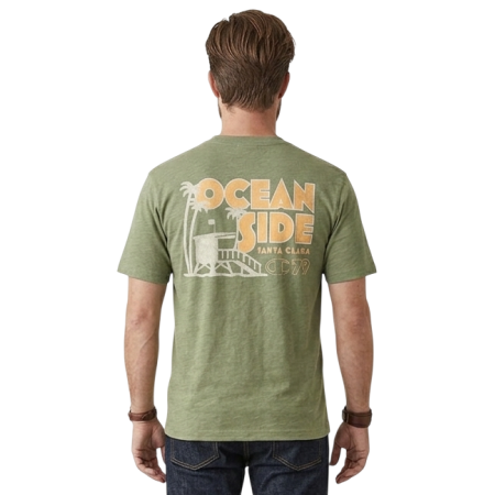 Champion Ocean Side Cotton Graphic Garment Wash T-shirt "Moss Green-Olive"