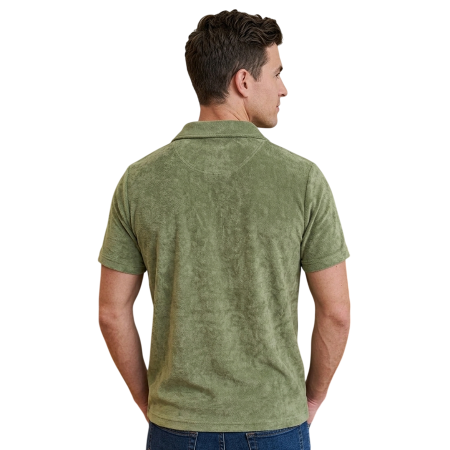 Champion Ocean Side Polo Terry Cloth Garment Wash "Moss Green-Olive"