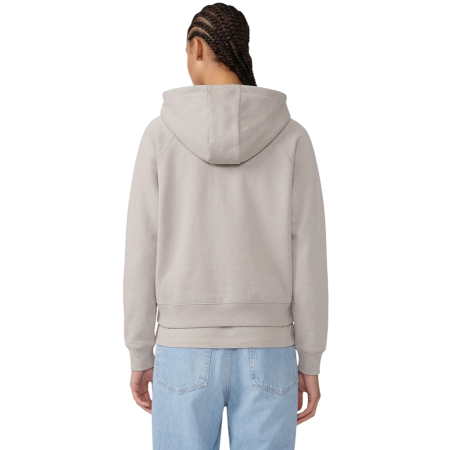 Champion Women’s Shiny Embroidered 'C' Logo Loose Fit Full-Zip Hoodie Sweatshirt "Taupe"