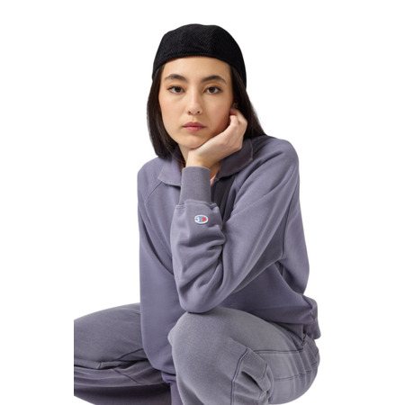 Champion Women's Washed Polo Neck Fleece Sweatshirt Icons "Mauve"