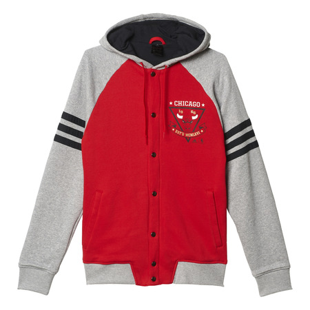 Adidas Chaqueta Bulls Washed Baseball (Rojo/Gris)
