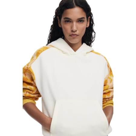 Desigual Jacquard Sleeve Sweatshirt "Cream"