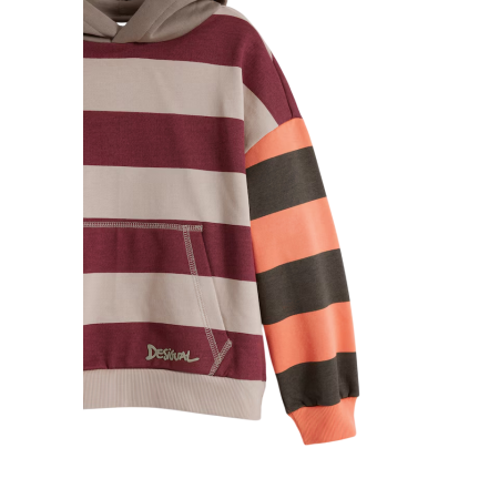 Desigual Kids Sweatshirt with combined stripes "Caqui"