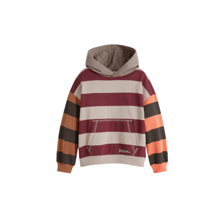 Desigual Kids Sweatshirt with combined stripes "Caqui"