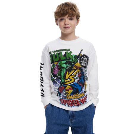 Desigual Marvel™ Long Sleeve T-Shirt "White"