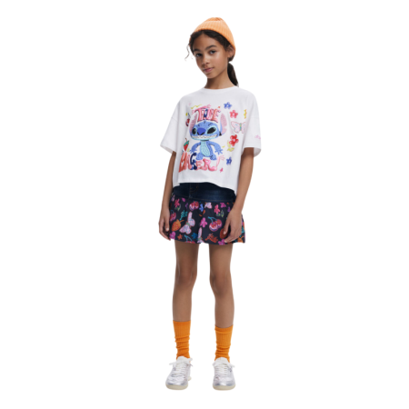 Desigual  Stitch™ 3D Cropped T-Shirt "White"