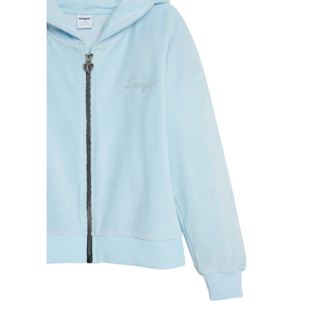 Desigual Sweatshirt with little ears and rhinestone logo "Aqua Blue"