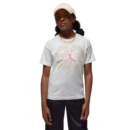 Jordan Girls JDG 23 Floral SS Tee "White-Beige"