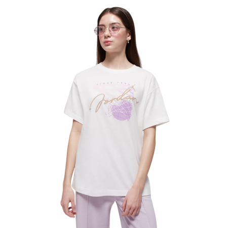Jordan Girls JDB Classics Hoop Graphic T-Shirt "Sail"