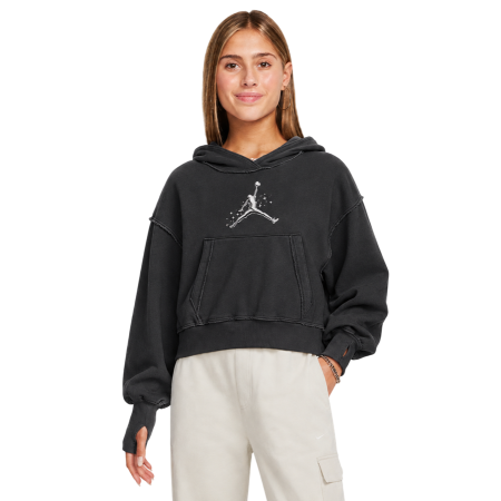 Jordan Girls JDG Rebel Rose Pullover Hoodie "Off Black"