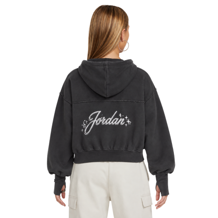 Jordan Girls JDG Rebel Rose Pullover Hoodie "Off Black"