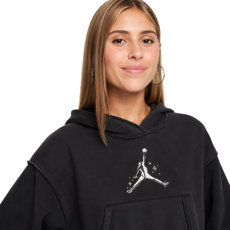 Jordan Girls JDG Rebel Rose Pullover Hoodie "Off Black"