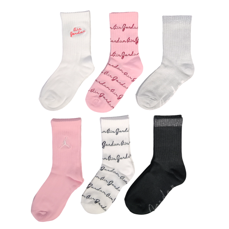 Jordan Girls JHG Air Jordan Half 6 PPack Socks "Medium Soft Pink"