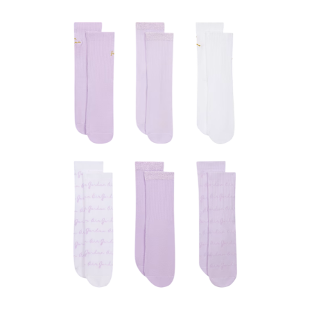 Jordan Girls JHG Air Jordan Half 6 PPack Socks "Violet Mist"