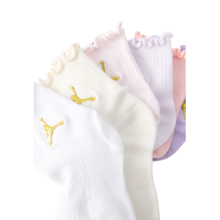 Jordan Girls JHG Lettuce Edge Ankle 6 PPack Socks Lightweight "Pearl Pink"