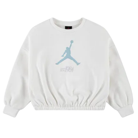 Jordan Girls Jumpman Club Pleated Fleece Crew Sweater "Sail"