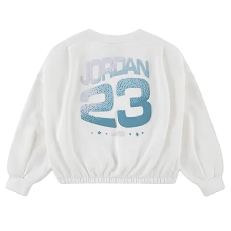 Jordan Girls Jumpman Club Pleated Fleece Crew Sweater "Sail"