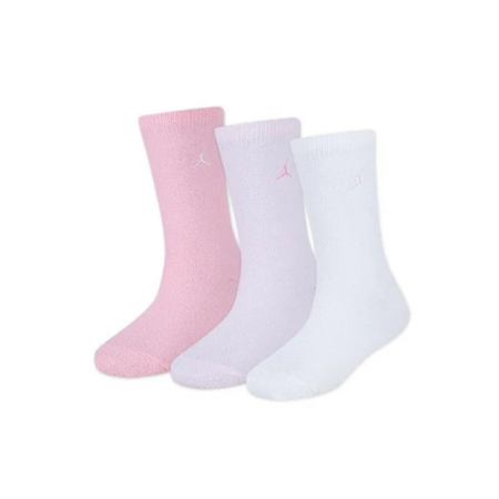 Jordan Girls Super Soft Cozy Socks 3pk Kids "Pink /Whie"
