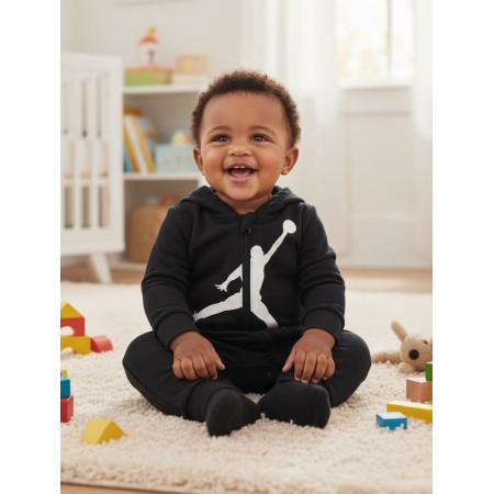 Jordan Infants Air Jumpman Hooded Coverall "Black"