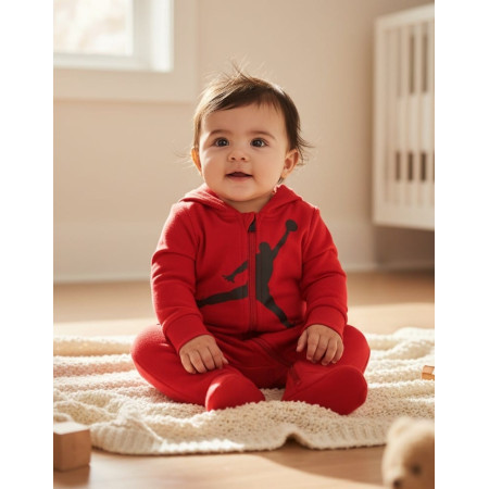 Jordan Infants Air Jumpman Hooded Coverall "Gym Red"