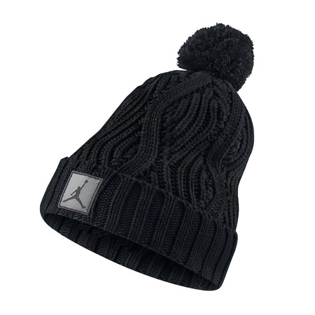 Ich bin nicht da. Kabel Mütze Pompon (010/negro)