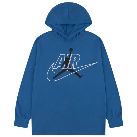 Jordan Kids Air Swoosh Jumpman Long-Sleeved Hooded T-shirt "True Blue"