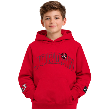 Jordan Kids Dynasty Fleece Terry Hoodie "Gym Red"