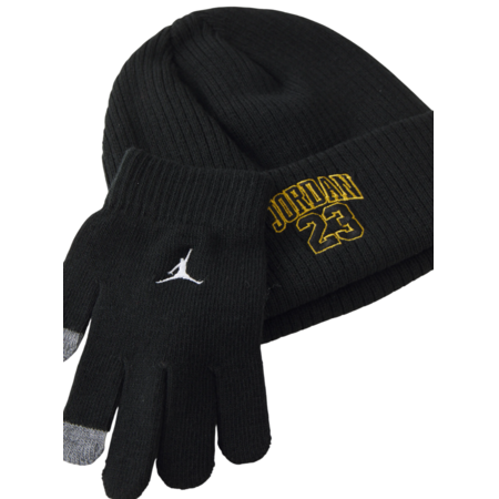 Jordan Kids JDB 23 Jersey Beanie and Gloves 2Piece Set "Black-Gold"